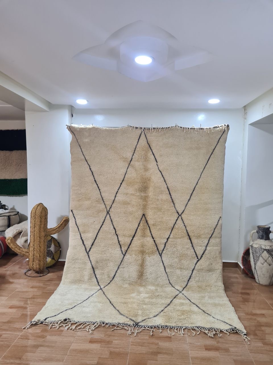 White Latima Marokkaans handgemaakt tapijt150 cm x 100 cm